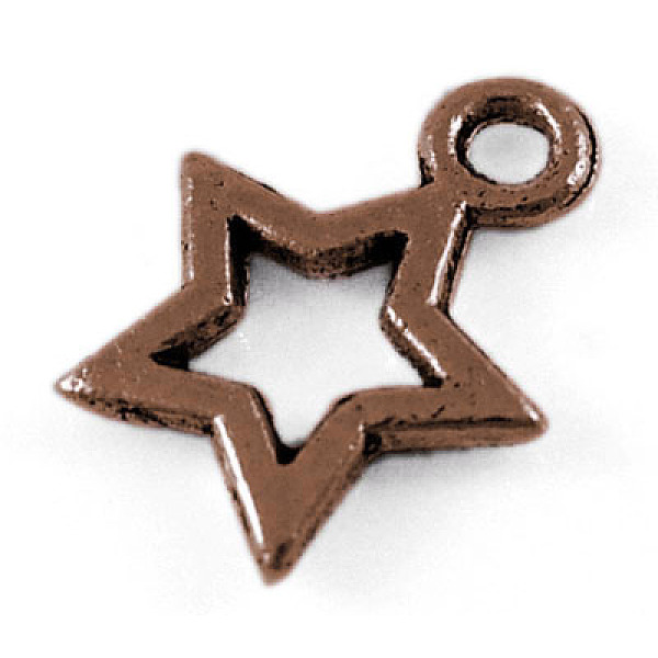 

PandaHall Tibetan Style Alloy Charms, Lead Free, Cadmium Free and Nickel Free, Red Copper Color, Star, 10mm wide, 12mm long, hole: 2mm Alloy...