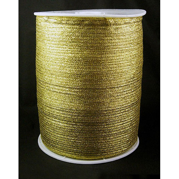 

PandaHall Glitter Metallic Ribbon, Sparkle Ribbon, DIY Material for Organza Bow, Double Sided, Golden Color, Size: about 1/8 inch(3mm) wide..., Gold