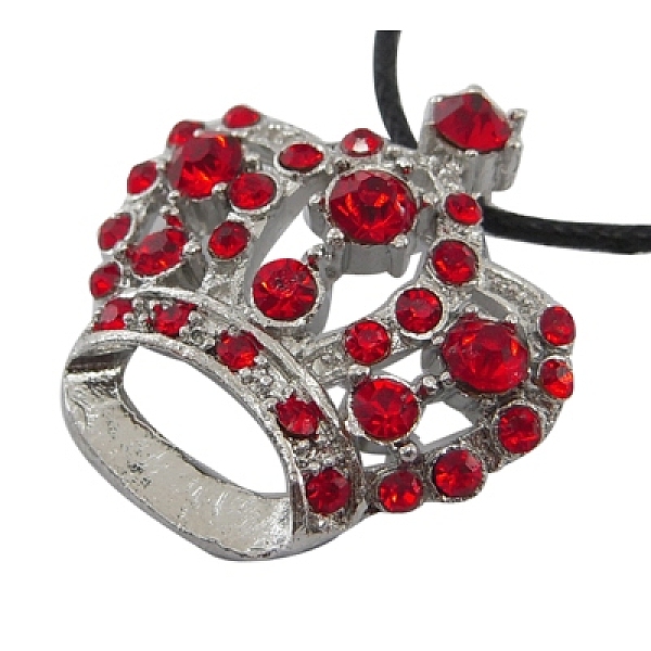 

PandaHall Rhinestone Pendants, Cadmium Free & Lead Free, with Alloy Findings, Crown, Platinum, Red, 31x29x10mm, Hole: 3mm Brass+Rhinestone...