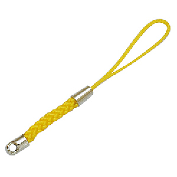 PandaHall Cord Loop with Alloy Findings and Nylon Cord, Gold, about 4mm wide, 7~7.5cm long, hole: 2mm Nylon Gold