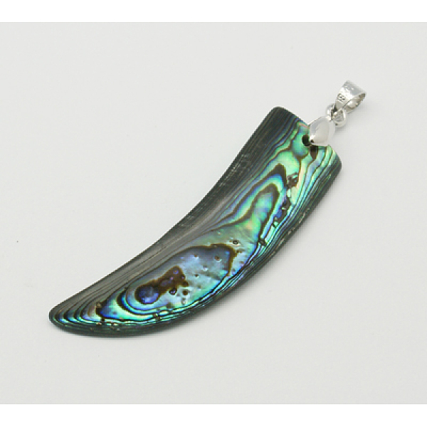 

PandaHall Abalone Shell/Paua Shell Pendants, with Brass Findings, Knife, Colorful, 39~55.7x8~14.5x1~4mm, Hole: 4mm Paua Shell Others