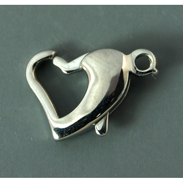 

PandaHall 304 Stainless Steel Lobster Claw Clasps, Stainless Steel Color, 14~16x9.5x3mm, Hole: 1.5mm 304 Stainless Steel Heart