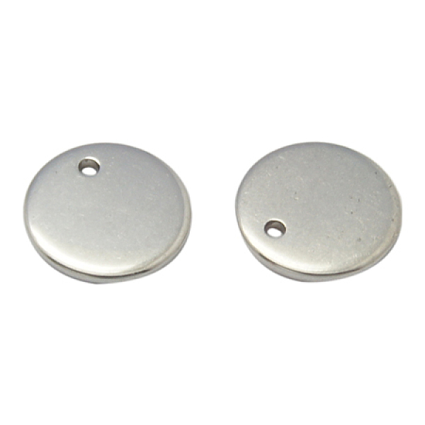 PandaHall 201 Stainless Steel Stamping Blank Tag Pendants, Flat Round, Size: about 8mm diameter, 1mm thick, hole: 0.5mm 201 Stainless Steel...