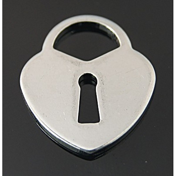 

PandaHall 201 Stainless Steel Padlock Pendants, 18x15x1mm, Hole: 7mm 201 Stainless Steel Lock