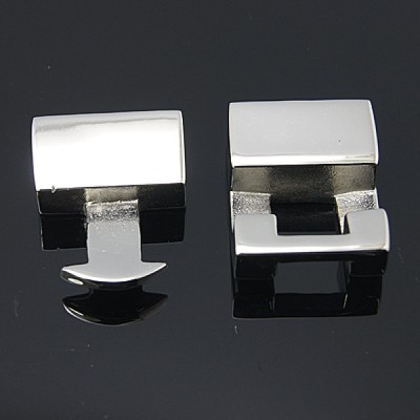 

PandaHall Smooth 304 Stainless Steel Snap Lock Clasps, Stainless Steel Color, 32x16x6mm, Hole: 14x4mm 304 Stainless Steel