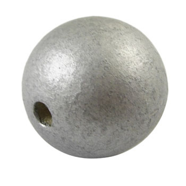 

PandaHall Natural Wood Beads, Macrame Beads Large Hole, Lead Free, Dyed, Round, Silver, 24~25mm, Hole: 5mm Wood Round Silver