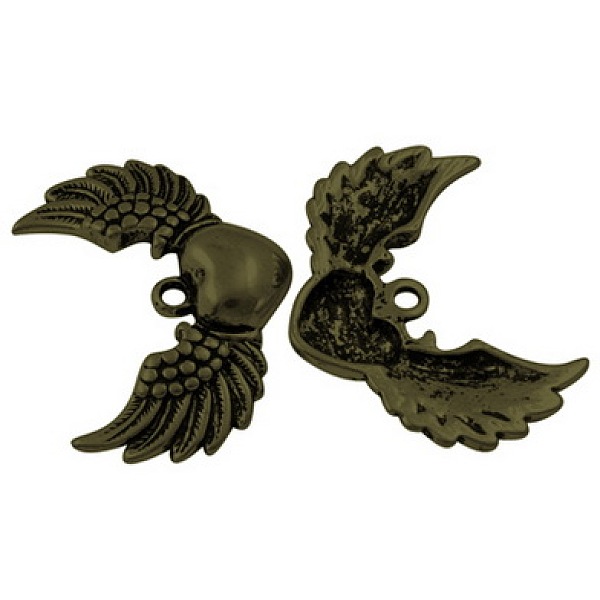 

PandaHall Tibetan Style Alloy Pendants, Lead Free, Nickel Free and Cadmium Free, Antique Bronze, Wing with Heart, 28.5x36.5x5mm, hole: 2.5mm...