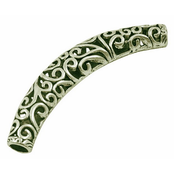 

PandaHall Tibetan Style Beads, Crankle Tube, Lead Free & Cadmium Free, Antique Bronze, 66x12x10mm, Hole: 5.5mm, about 120pcs/kg Alloy Tube
