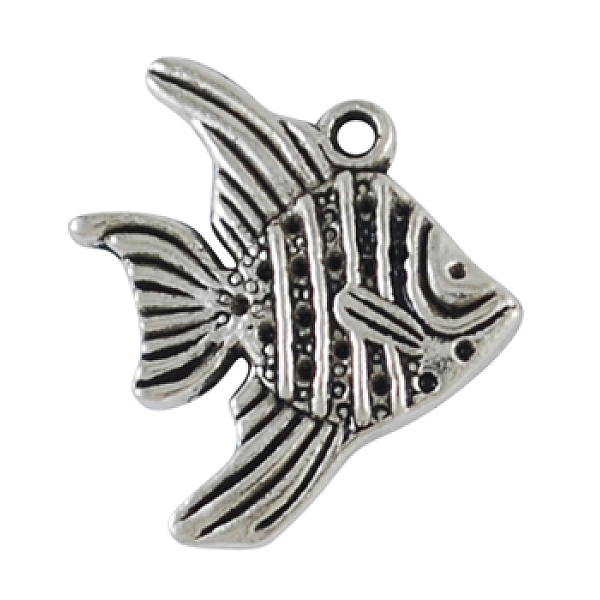 

PandaHall Tibetan Style Alloy Pendants, Cadmium Free & Lead Free, Butterflyfish, Antique Silver, 20x19x2mm, Hole: 1mm Alloy Fish