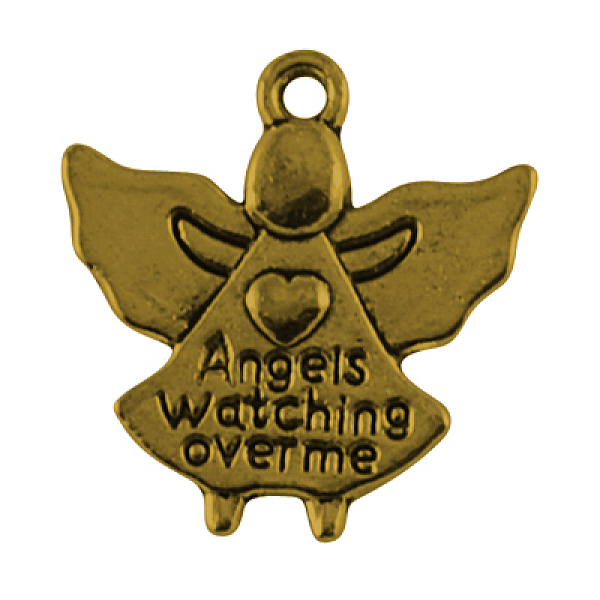 

PandaHall Tibetan Style Alloy Pendants, Lead Free & Cadmium Free, Angel, Antique Golden, 19x19x3mm, Hole: 2mm Alloy Angel & Fairy