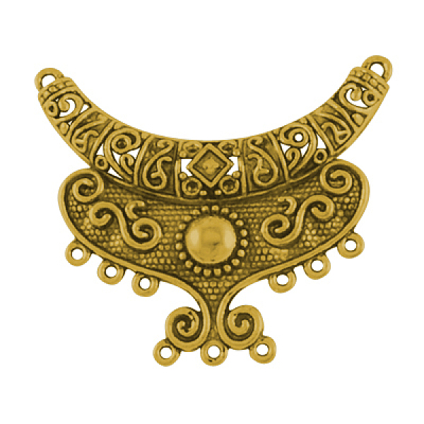 

PandaHall Tibetan Style Connectors, Cadmium Free & Lead Free & Nickel Free, Antique Golden, 64x40x7mm, Hole: 2mm Alloy Others