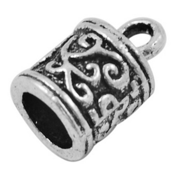 

PandaHall Tibetan Style Cord Ends, Column, Lead Free and Cadmium Free, Antique Silver, 13x8.5x8.5mm, Hole: 2mm Alloy
