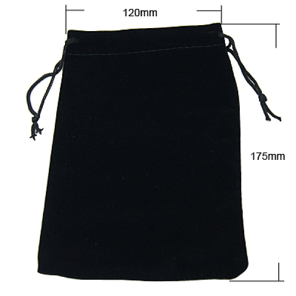 

PandaHall Velvet Jewelry Bags, Black, 18x13cm Velvet Black
