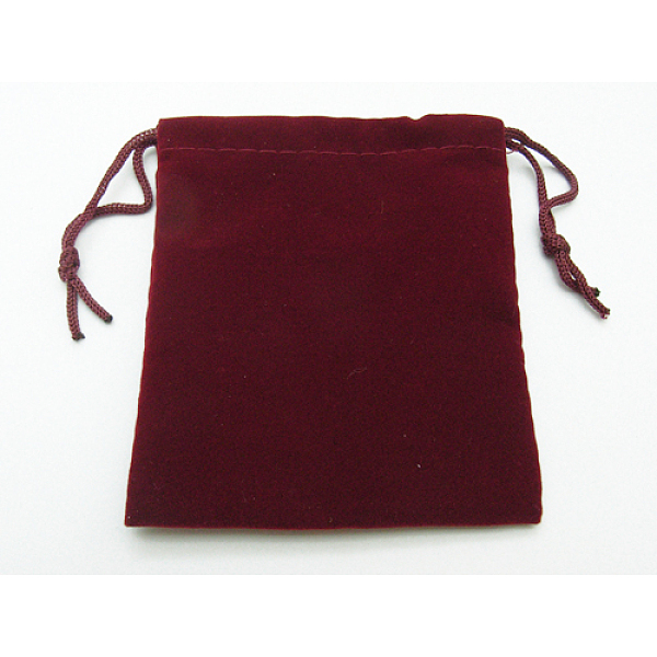 

PandaHall Velvet Jewellery Bag, Dark Red, About 9cmx10.5cm Velvet Red