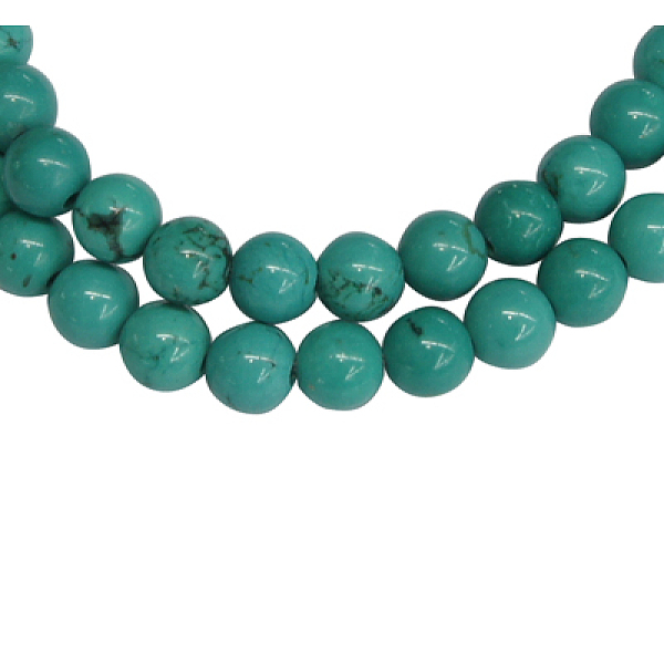 

PandaHall Gemstone Beads, Natural Howlite, Round, Dyed, Turquoise Color, Size:about 6mm in diameter, hole: 1.2mm, 66 pcs/strand, 15.5 inch..., Green