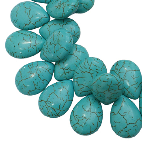 

PandaHall Synthetical Howlite Beads, Dyed, Teardrop, Turquoise, 24~25x18mm, Hole: 1mm, about 200pcs/1000g Howlite Teardrop Green