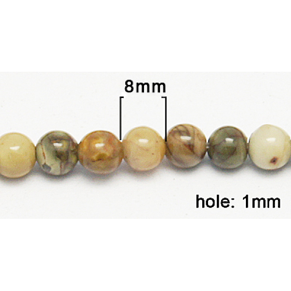 

PandaHall Natural Picasso Stone/Picasso Jasper Beads Strands, Round, Colorful, 8mm, Hole: 1mm, about 48pcs/strand, 15.5 inch Picasso Jasper...