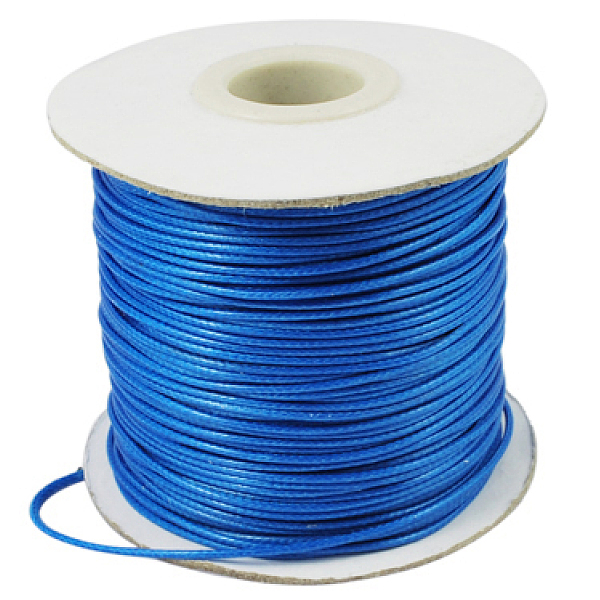 

PandaHall Waxed Polyester Cord, Bead Cord, Dodger Blue, 0.5mm, about 169.51~174.98 Yards(155~160m)/Roll Waxed Polyester Cord Round