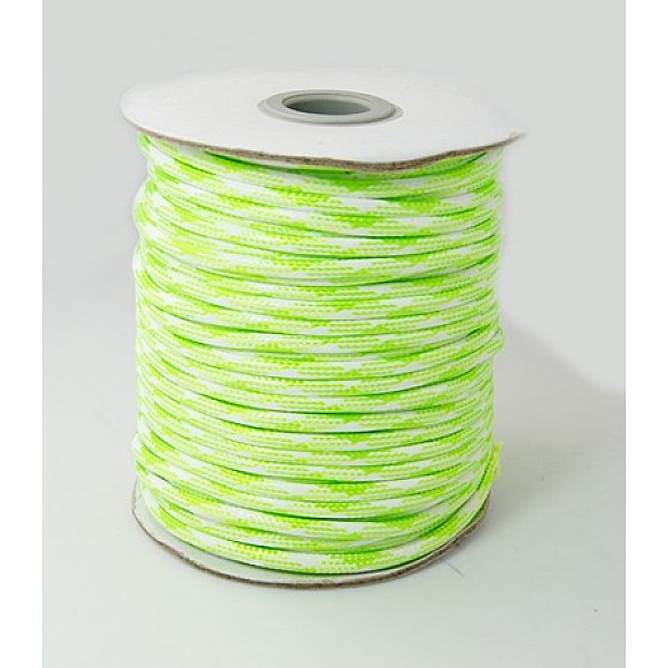 

PandaHall Korean Waxed Polyester Cords, with Double Color, Pale Green, 3mm, about 50yards/roll Waxed Polyester Cord Green