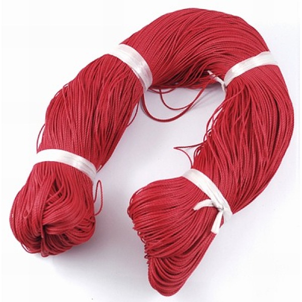 

PandaHall Round Waxed Polyester Cord, Taiwan Waxed Cord, Twisted Cord, Crimson, 1mm, about 415.57 yards(380m)/bundle Waxed Polyester Cord..., Pink