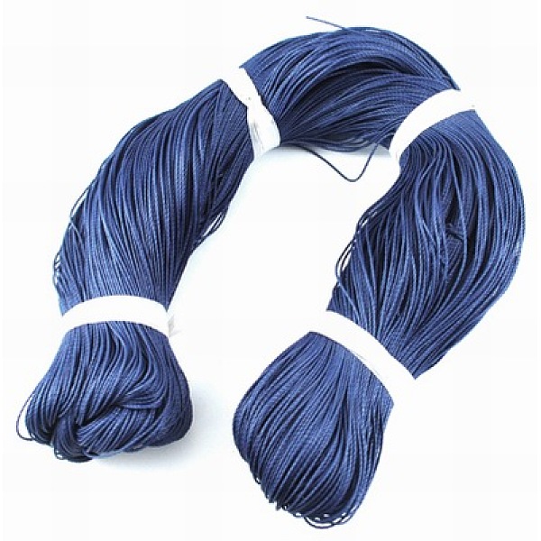 

PandaHall Round Waxed Polyester Cord, Taiwan Waxed Cord, Twisted Cord, Prussian Blue, 1mm, about 415.57 yards(380m)/bundle Waxed Polyester...