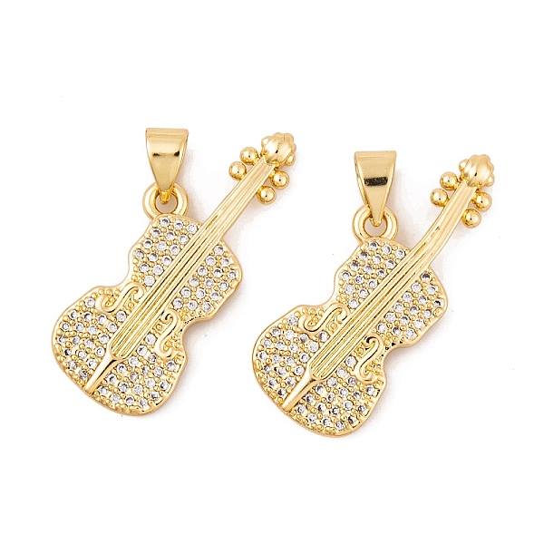 

PandaHall Brass Micro Pave Cubic Zirconia Pendants, Real 18K Gold Plated Violin Charms, Clear, 20x23x3mm, Hole: 5.5x3.5mm Brass+Cubic...