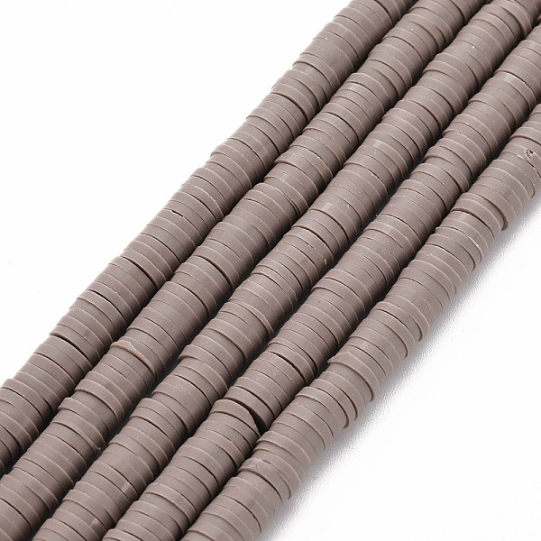 

PandaHall Handmade Polymer Clay Bead Strands, Heishi Beads, Disc/Flat Round, Camel, 6x0.5~1mm, Hole: 2mm, about 320~447pcs/strand, 15.74..., Brown