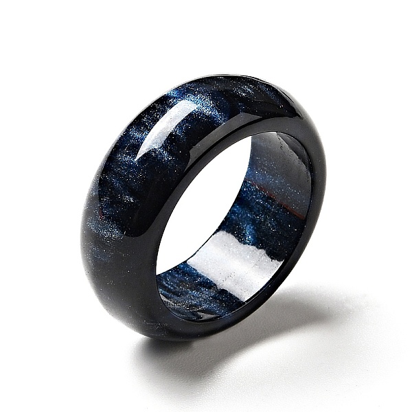 

PandaHall Resin Plain Band Finger Ring for Women, Midnight Blue, US Size 6 3/4(17.1mm) Resin