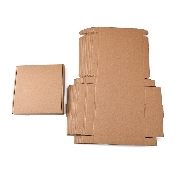 

PandaHall Kraft Paper Folding Box, Square, Cardboard box, Mailing Boxes, BurlyWood, 47.2x32.2x0.2cm, Finished Product: 19x19x3cm Paper..., Orange