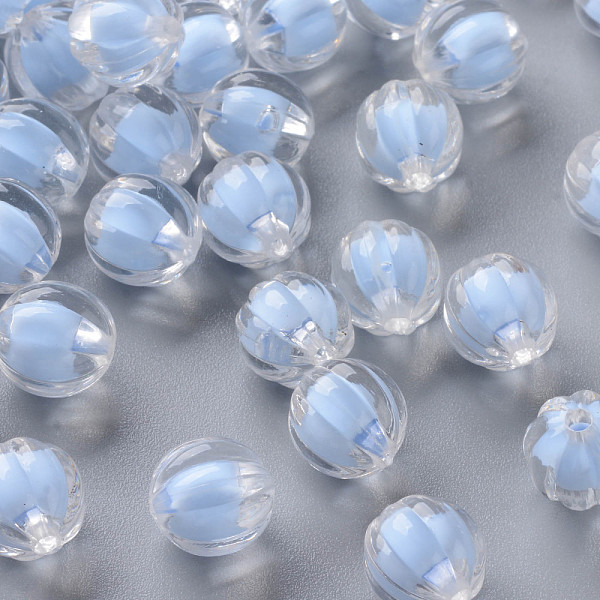 

PandaHall Transparent Acrylic Beads, Bead in Bead, Pumpkin, Cornflower Blue, 11x11.5mm, Hole: 2mm, about 610pcs/500g Acrylic Pumpkin