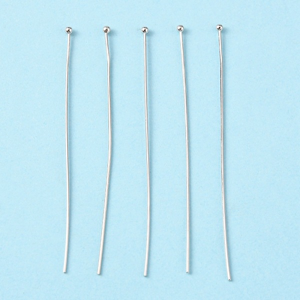 

PandaHall Brass Ball Head Pins, Platinum, 50x0.6mm, 22 Gauge, Head: 1.5mm Brass