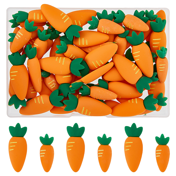 

PandaHall SUPERFINDINGS 60Pcs 2 Styles Easter Opaque Resin Cabochons, Carrot, Sandy Brown, 28.5~38.5x11~14x5~6mm, 30pcs/style Resin Carrot