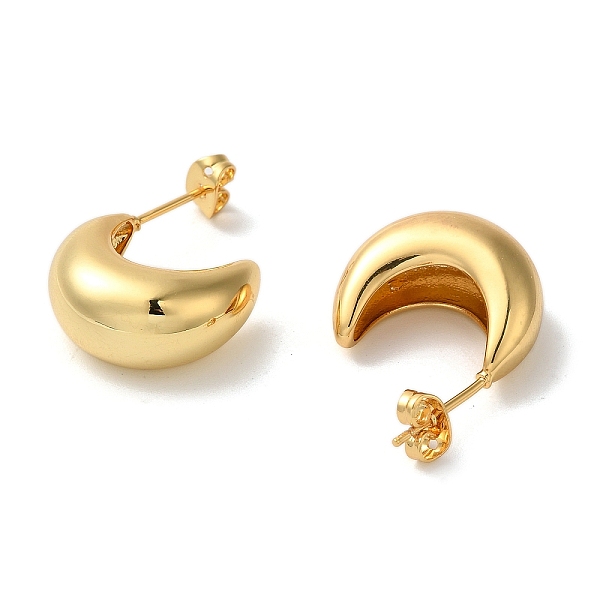 Rack Plating Brass Curved Midi Stud Earrings