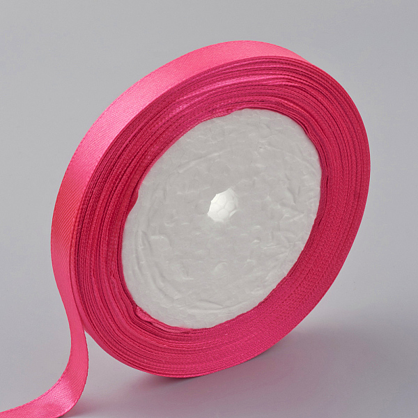 PandaHall Single Face Satin Ribbon, Polyester Ribbon, Magenta, about 3/4 inch(20mm) wide, 25yards/roll(22.86m/roll), 250yards/group...