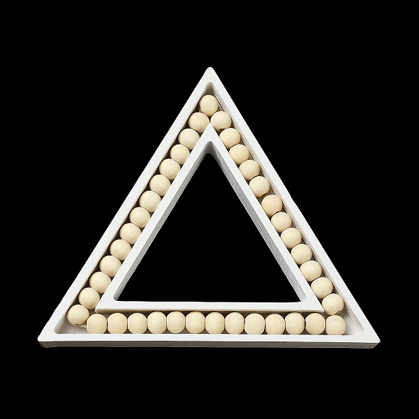 

PandaHall Christmas Wood Triangle Figurines, for Home Desktop Decoration, White, 155x178x20mm Wood Triangle White