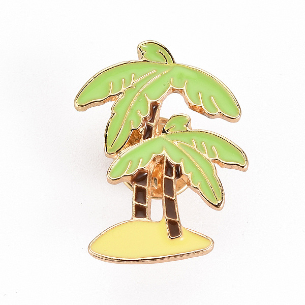 

PandaHall Alloy Enamel Brooches, Enamel Pins, with Brass Butterfly Clutches, Coconut Tree, Cadmium Free & Nickel Free & Lead Free, Light..., Green