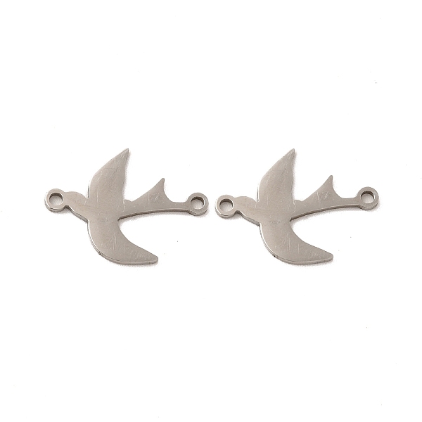 

PandaHall 201 Stainless Steel Connector Charms, Bird Links, Stainless Steel Color, 14x18.5x1mm, Hole: 1.4mm 201 Stainless Steel Bird