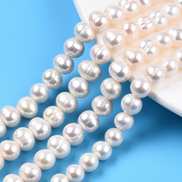 

PandaHall Natural Cultured Freshwater Pearl Beads Strands, Potato, Seashell Color, 7~8.5x7~8mm, Hole: 0.8mm, about 45pcs/strand, 13.39 inch...