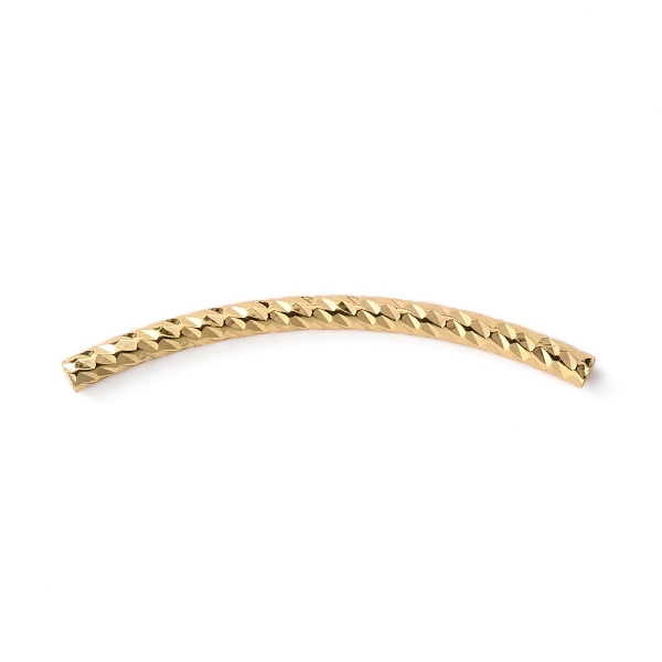 

PandaHall Brass Curved Tube Beads, Textured, Golden, 30x2mm, Hole: 0.8mm Brass Tube