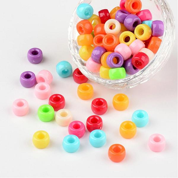 

PandaHall Opaque Acrylic Beads, Column, Mixed Color, Size: about 9mm wide, 6mm long, hole, 4mm Acrylic Column Multicolor