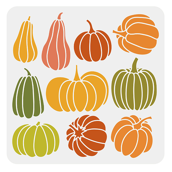 

PandaHall PET Hollow Out Drawing Painting Stencils, for DIY Scrapbook, Photo Album, Pumpkin Pattern, 300x300mm Plastic Pumpkin