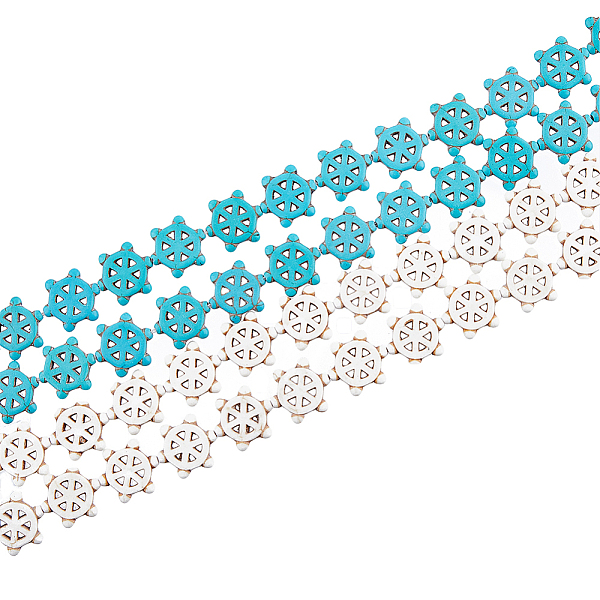 

PandaHall SUPERFINDINGS 4 Strands 2 Colors Synthetic Turquoise Beads 15.63"(39.7cm) Ocean Theme Dyed Helm Charm Strands Loose Gemstones..., Multicolor
