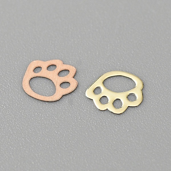 

PandaHall Brass Cabochons, Nail Art Decoration Accessories for Women, Golden, Footprint Pattern, 4x4x0.1mm, 1000pcs/bag Brass Footprint