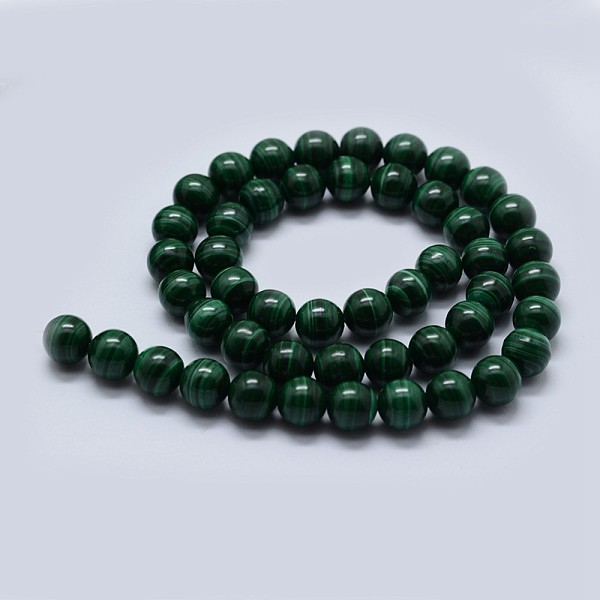 

PandaHall Natural Malachite Beads Strands, Grade AA, Round, 3mm, Hole: 0.6mm, about 137pcs/strand, 15.5 inch(39.5cm) Malachite Round