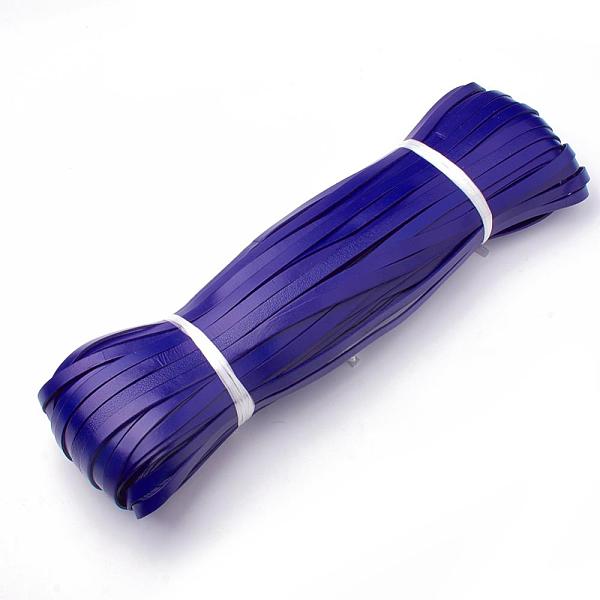 

PandaHall Cowhide Cord, Dark Blue, 5x2mm, about 100yard/bundle(300 feet/bundle) Cowhide Flat Blue