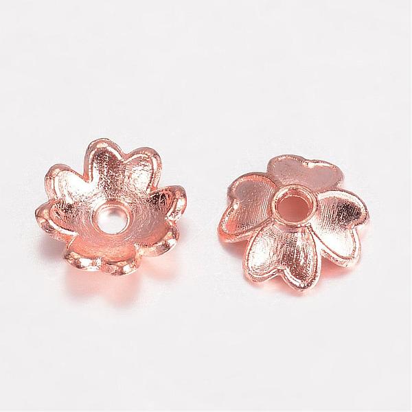 

PandaHall Alloy Bead Caps Enamel Settings, Four Leaf Clover, Rose Gold, 7.5x2mm, Hole: 1mm Alloy Flower