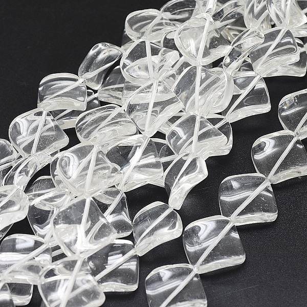 

PandaHall Natural Quartz Crystal Bead Strands, Twisted, Rhombus, 16~16.5x16~16.5x4~5mm, Hole: 0.8mm, about 25pcs/strand, 15.35 inch Quartz...
