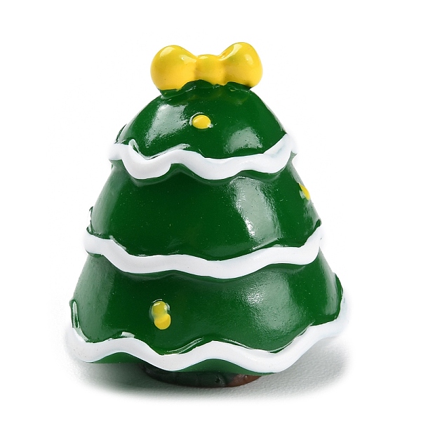 

PandaHall Resin Chirstmas Tree Ornaments, Micro Landscape Snow Scene Decoration, Dark Green, 28.5x33mm Resin Christmas Tree