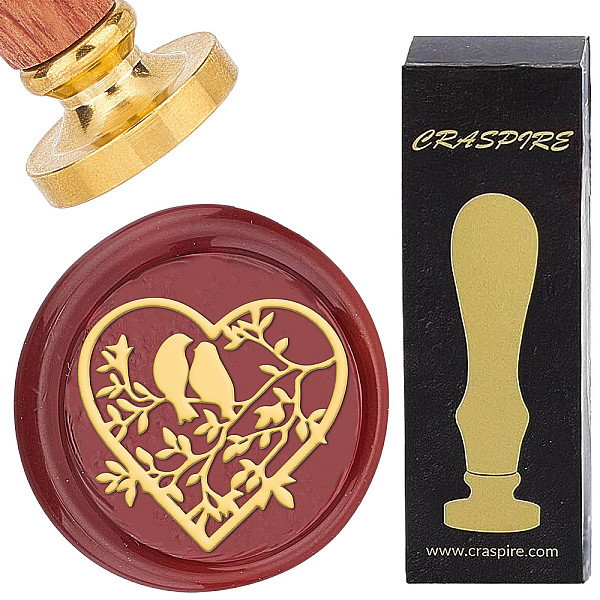 

PandaHall Brass Wax Seal Stamps with Rosewood Handle, for DIY Scrapbooking, Heart Pattern, 25mm Brass Heart