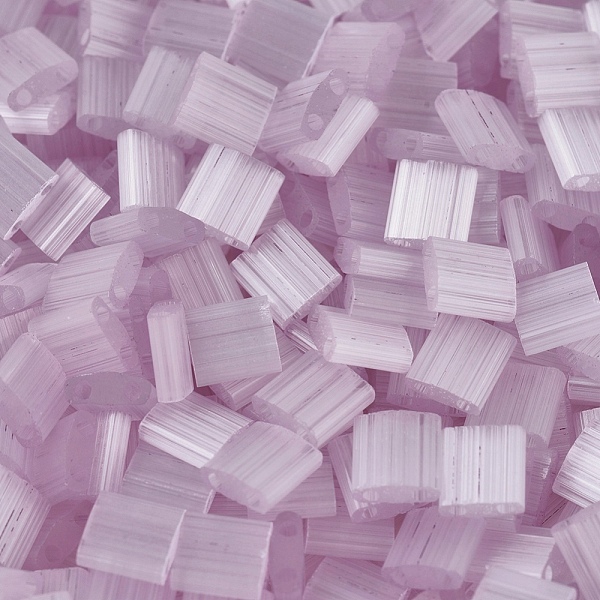 

PandaHall MIYUKI TILA Beads, Japanese Seed Beads, 2-Hole, (TL2551) Pale Rose Silk Satin, 5x5x1.9mm, Hole: 0.8mm, about 118pcs/bottle..., Purple